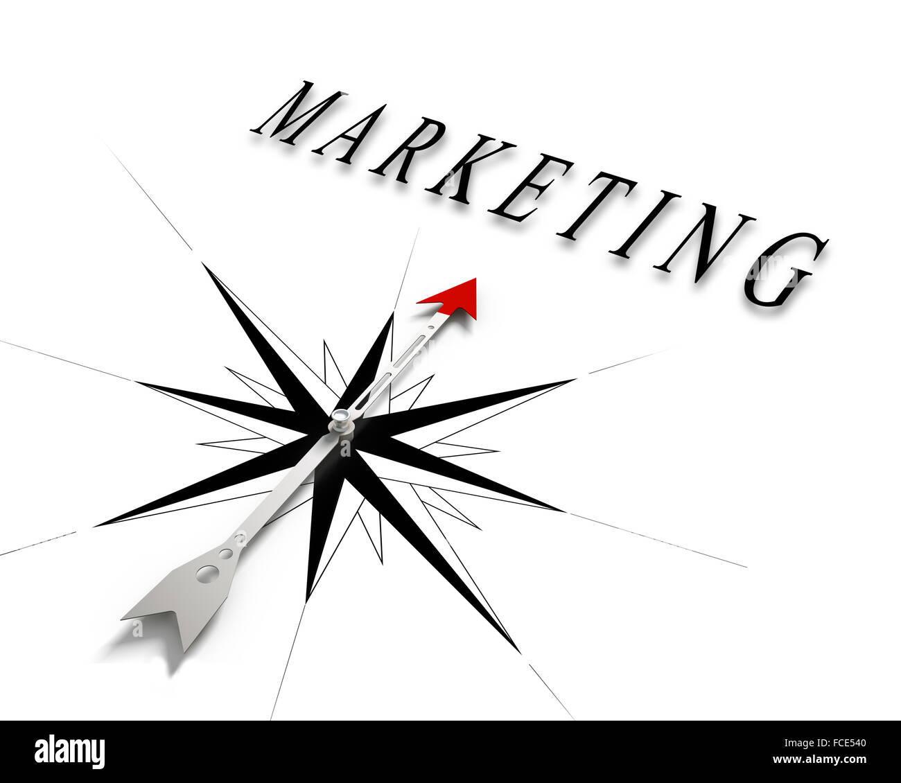 Konzeptbild von Kompass zeigt die Richtung Stockfoto