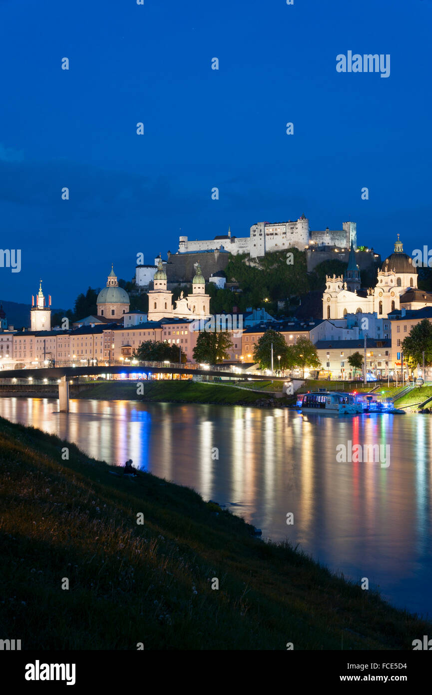 Festung Hohensalzburg, das historische Zentrum der Stadt Salzburg, ein UNESCO-Weltkulturerbe, Österreich Stockfoto