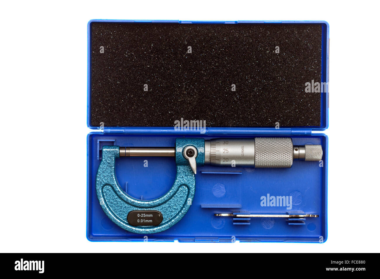 0,01 mm bis 0,25 mm Hartmetall bestückte verrohrten Mikrometer Stockfoto