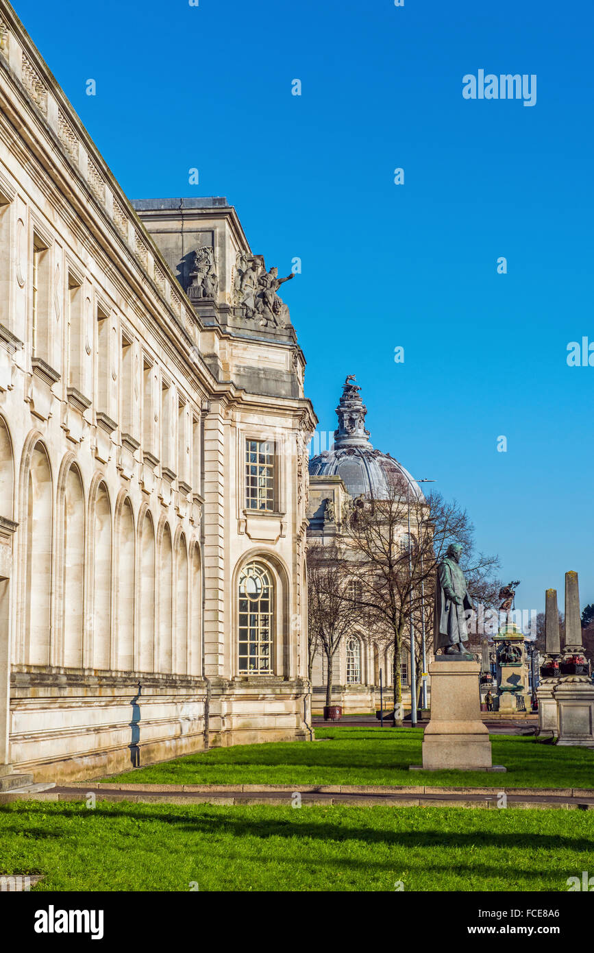 Cardiff Law Courts im Cathays Park im Zentrum der Stadt Cardiff, Südwales Stockfoto