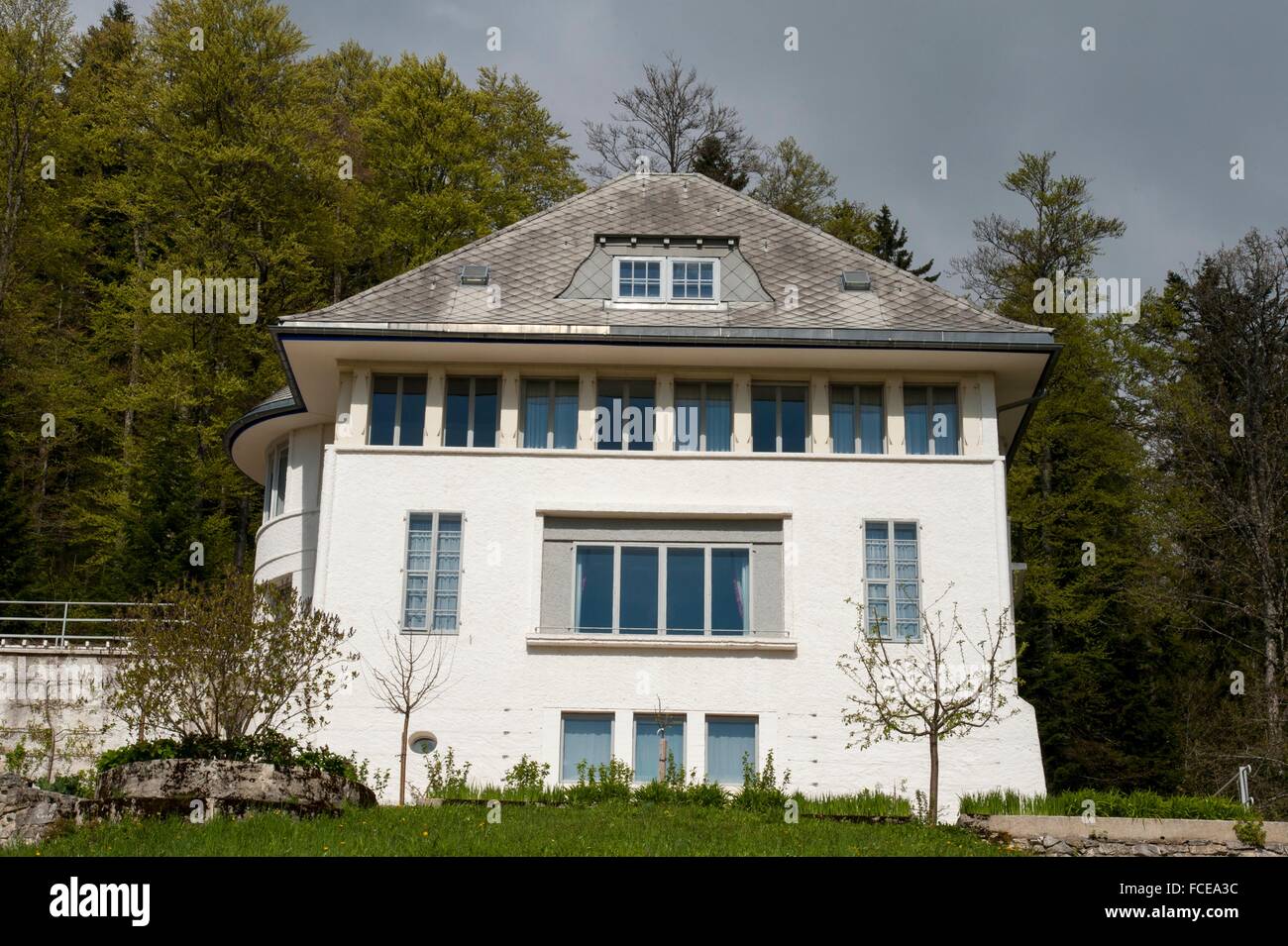 Le Corbusier Haus Maison Blanche, Le Locle, UNESCO World Heritage Site-La Chaux-de-Fonds / Le Locle, Schweiz Stockfoto