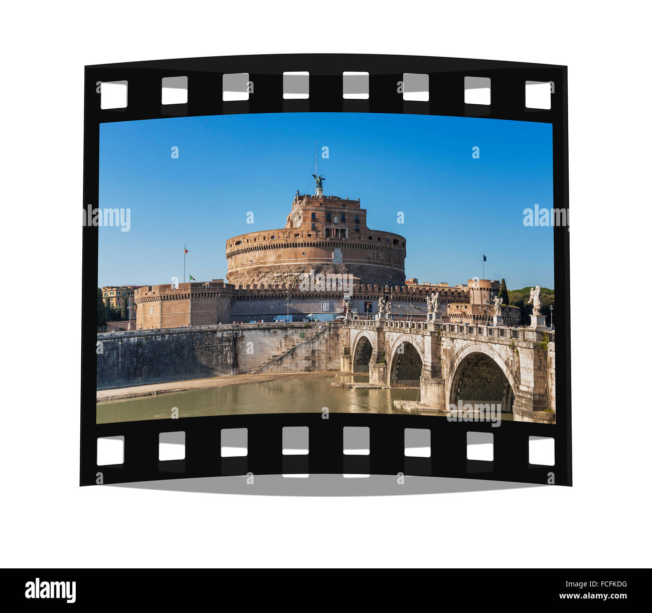 Blick über den Tiber zu Ponte Sant und das Schloss von der Heiligen Engel, Castel Sant' Angelo, Rom, Latium, Italien, Europa Stockfoto