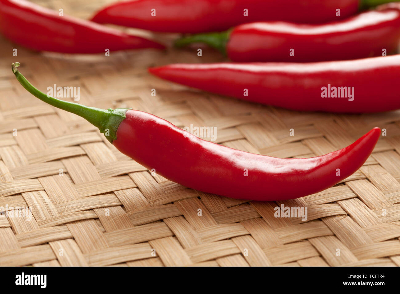Frische heiße rote Paprika Stockfoto