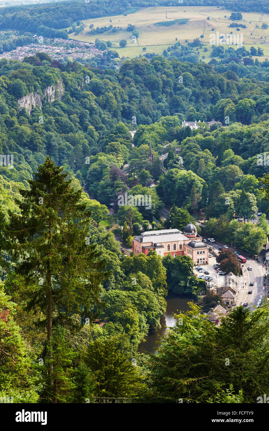 Matlock Bath angesehen vom Heights of Abraham, Derbyshire, England, UK. Stockfoto
