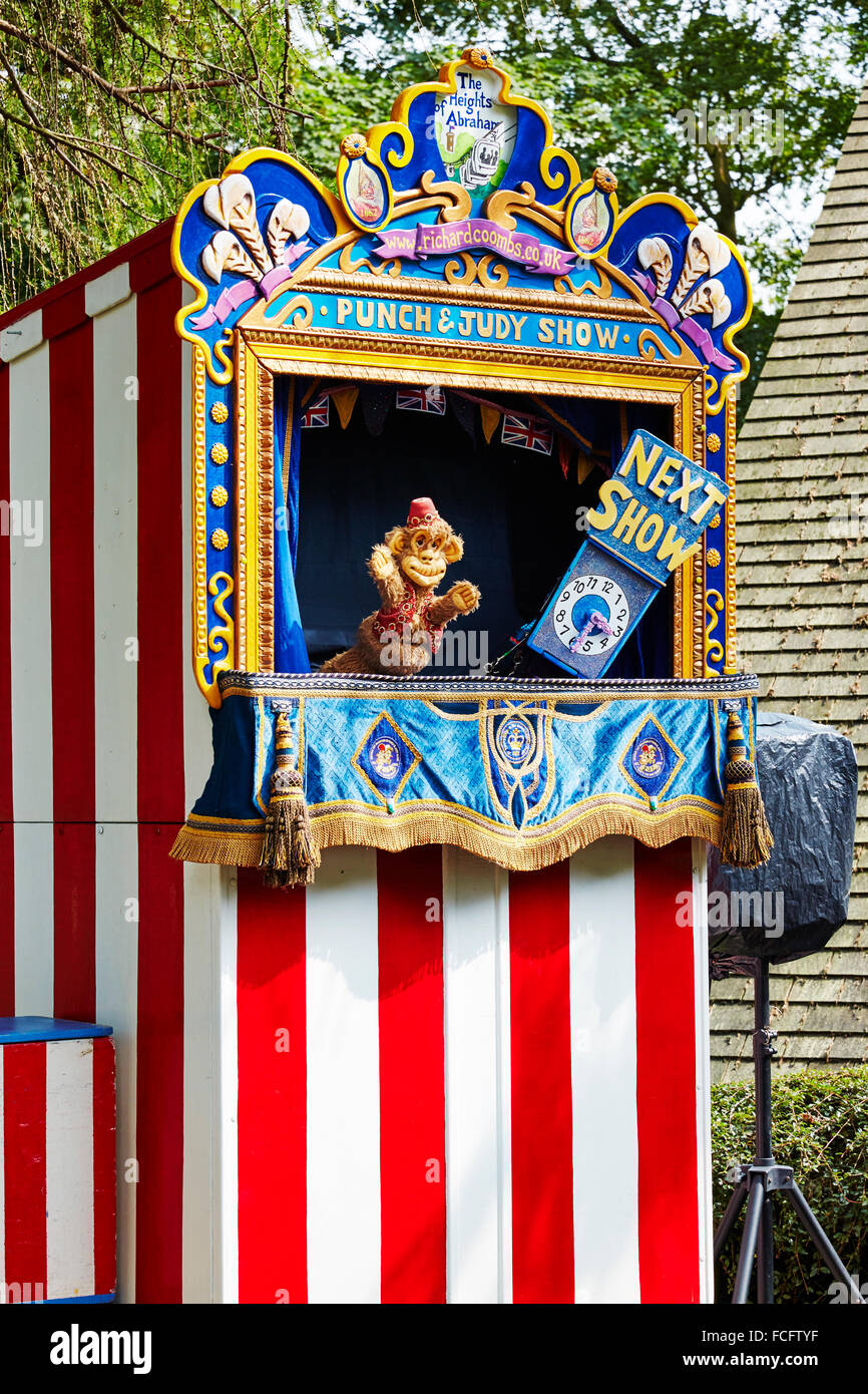 Eine traditionelle Kasperletheater Stand. Stockfoto