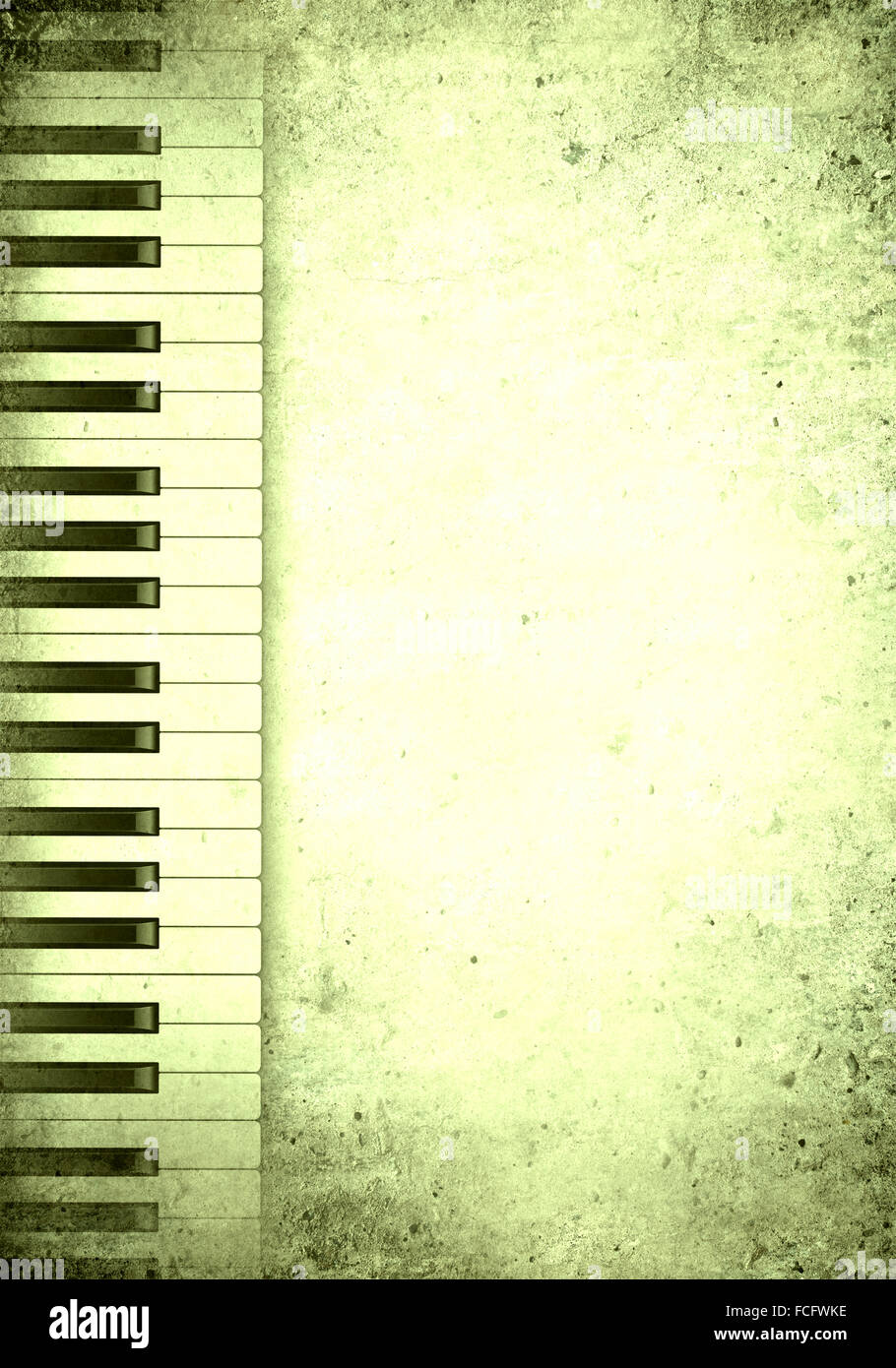 Konzeptbild von Titelmusik mit Schlüsseln und Notizen Stockfoto