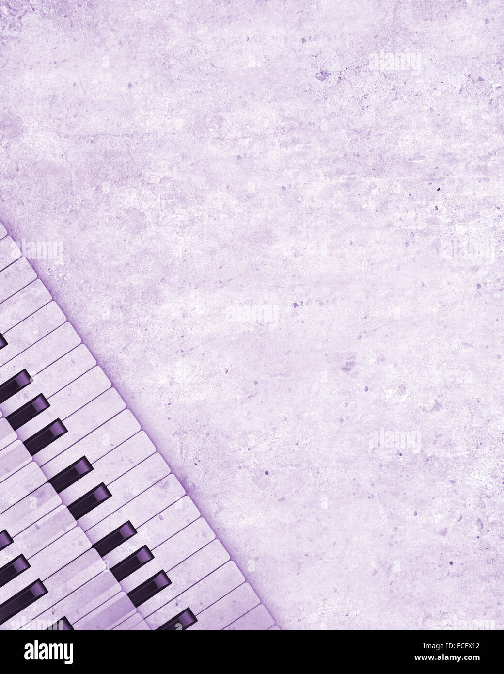 Konzeptbild von Titelmusik mit Schlüsseln und Notizen Stockfoto