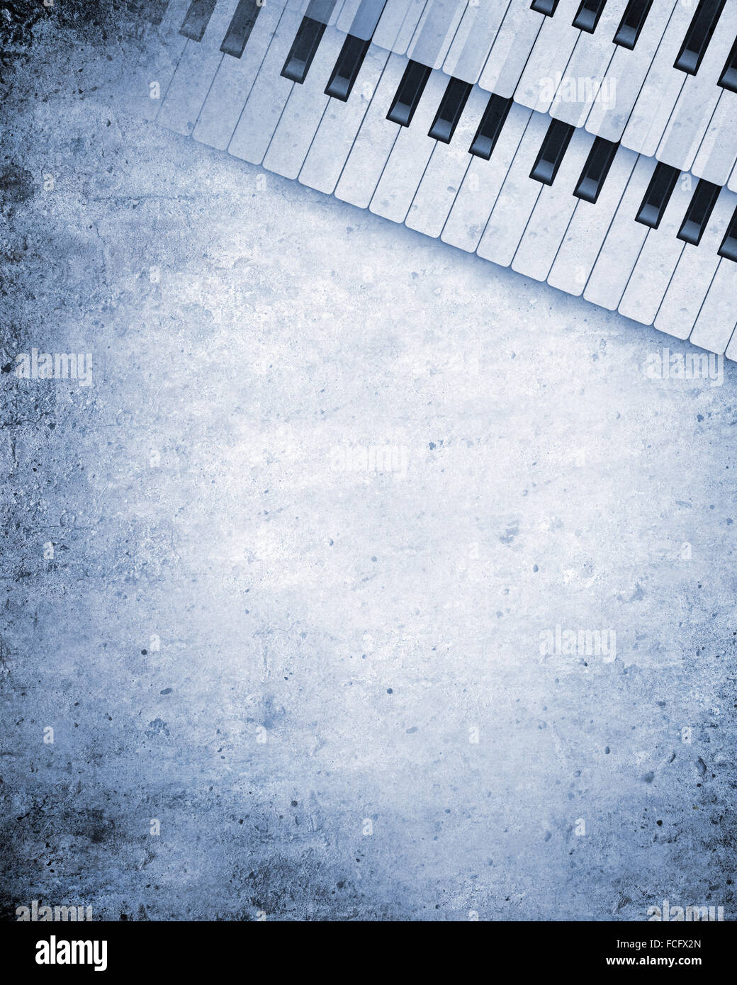 Konzeptbild von Titelmusik mit Schlüsseln und Notizen Stockfoto