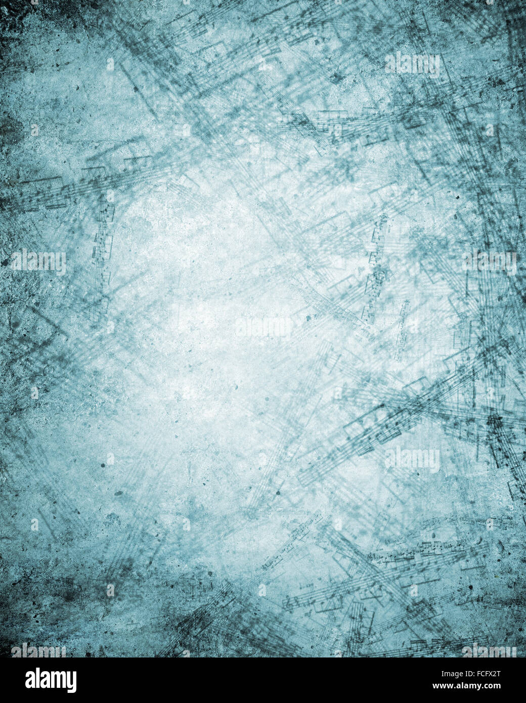 Konzeptbild von Titelmusik mit Schlüsseln und Notizen Stockfoto