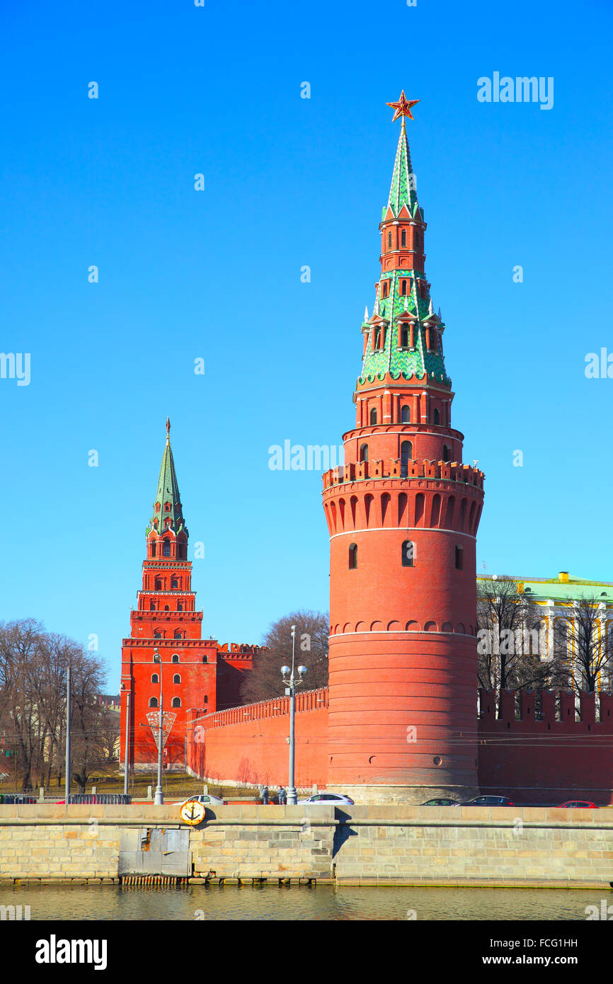 Türme des Moskauer Kreml, Russland Stockfoto