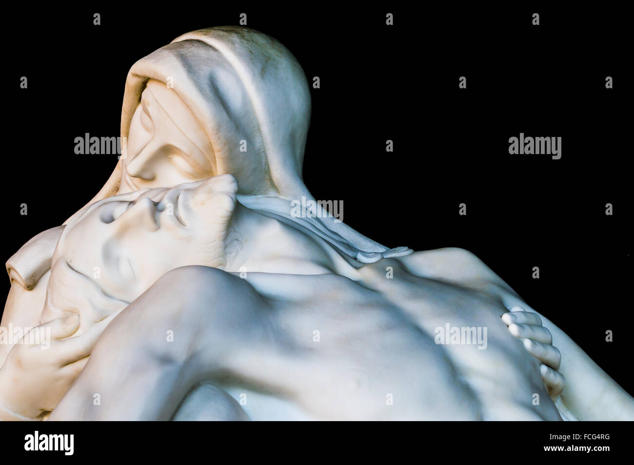 Statue von Christus mit Madonna (Mitgefühl) Stockfoto