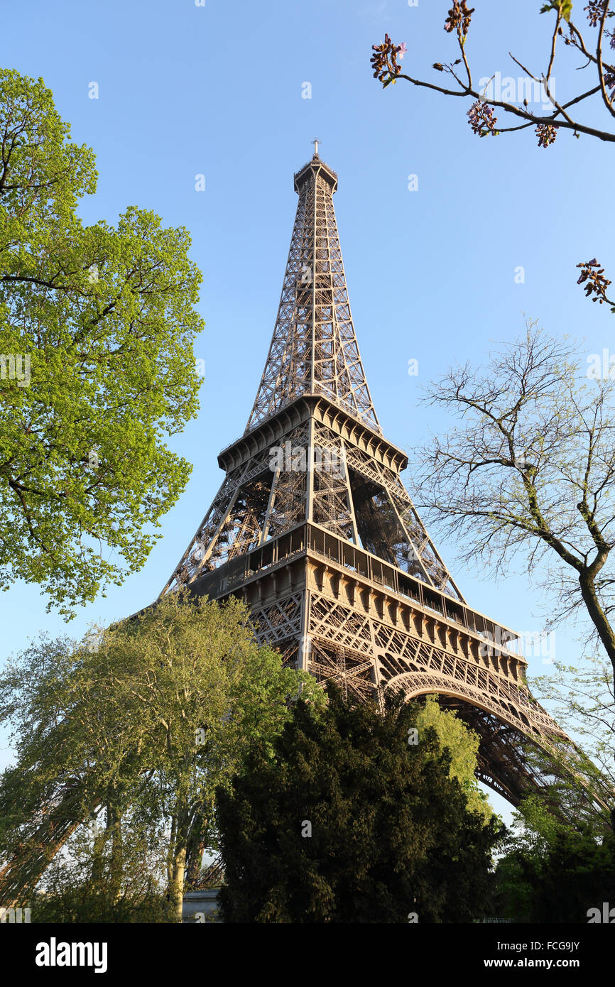 Eiffelturm im Frühjahr, Paris, Frankreich. Stockfoto