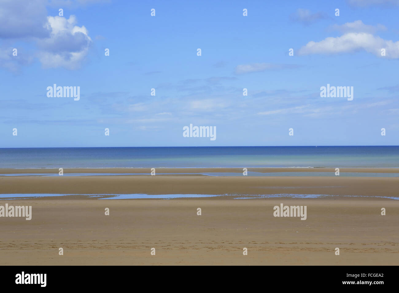 Blick Richtung Meer, Omaha Beach, Normandie, Frankreich. Stockfoto