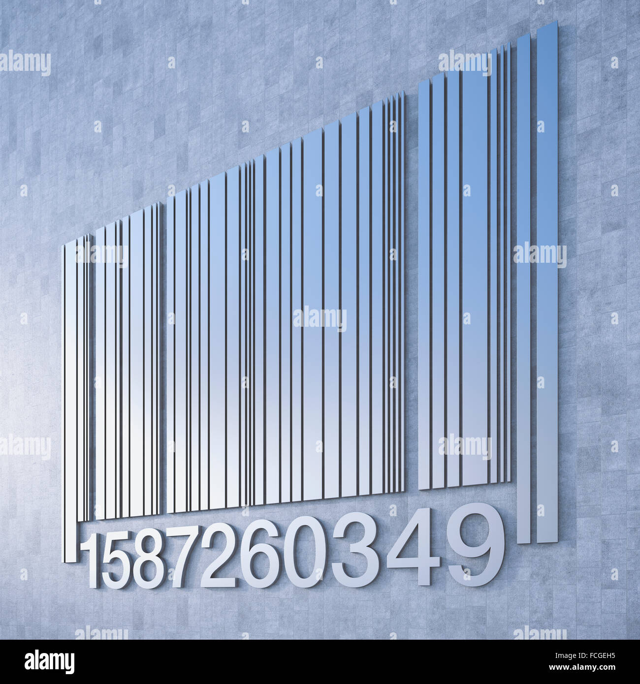 Barcode Nahaufnahme 3D-Rendering Stockfoto