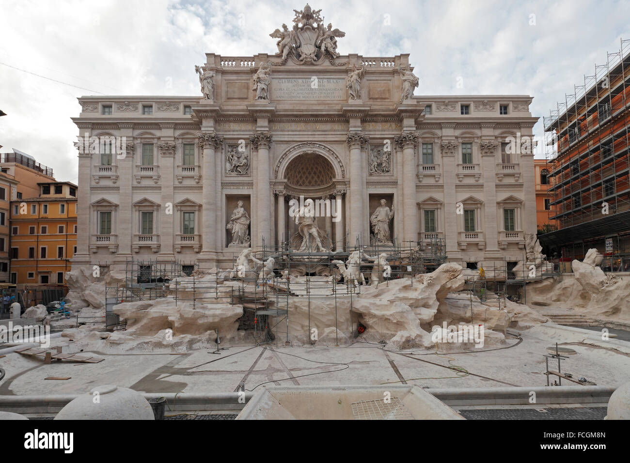 Trevi-Brunnen unter Rekonstruktion, Fontana di Trevi, Rom, Italien Stockfoto