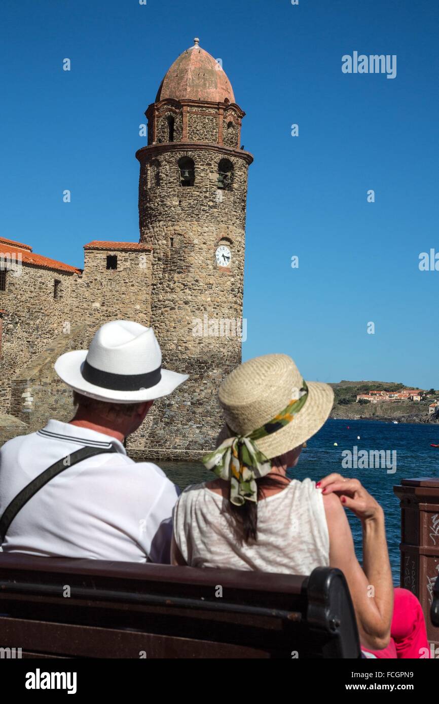 STADT COLLIOURE, PYRENÄEN-ORIENTALES, FRANKREICH Stockfoto