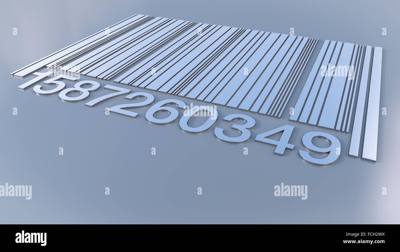 Barcode Nahaufnahme 3D-Rendering Stockfoto