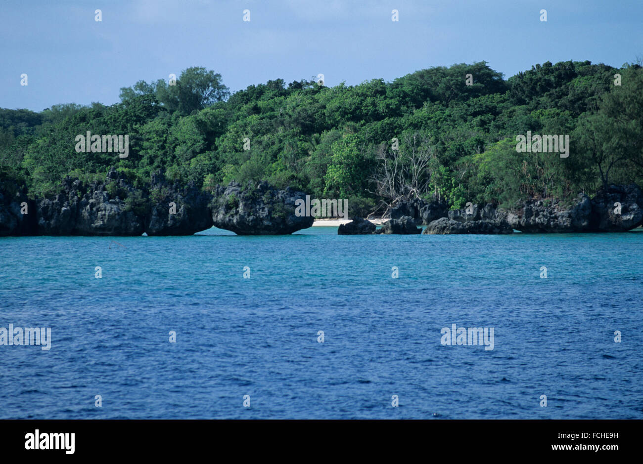 Meer und Insel Aussicht auf Palau Inseln Stockfoto