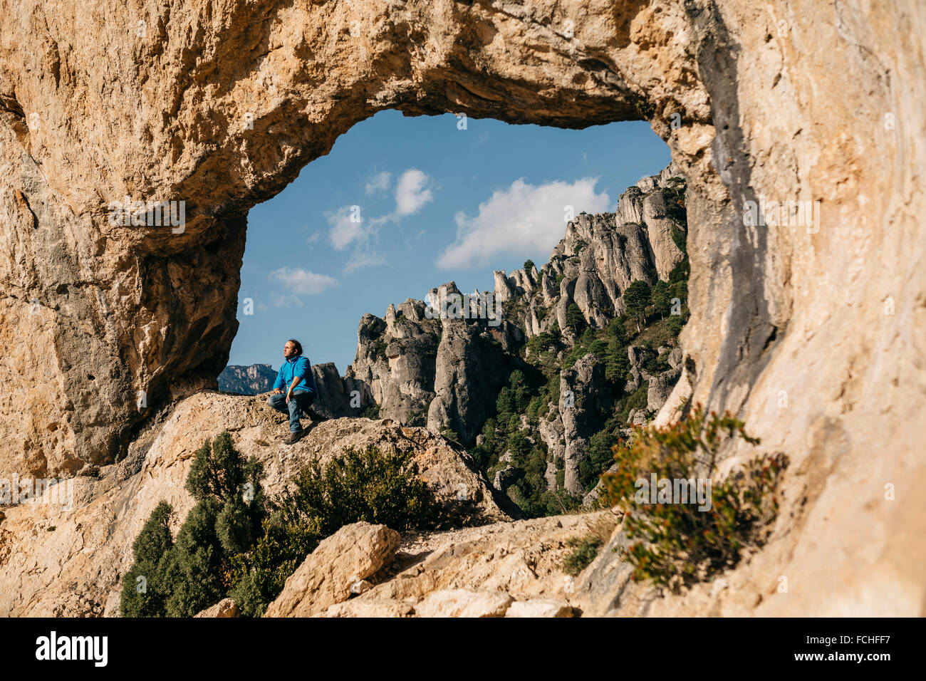 Spanien Tarragona natürlichen Parc Dels Ports Wanderer betrachten Stockfoto