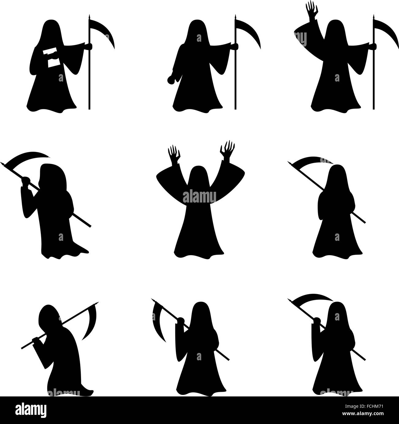 Inmitten der Sensenmann Silhouette Stil, Vektor Stock Vektor