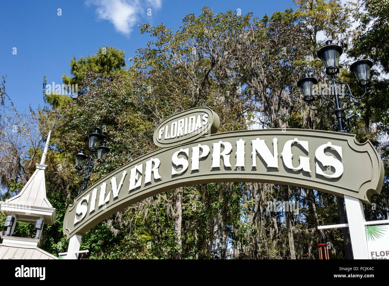 Silver Springs Florida, State Park, Schild, Eingang, Besucher Reise Reise touristische Sehenswürdigkeiten Sehenswürdigkeiten Kultur Kultur, Urlaub grou Stockfoto