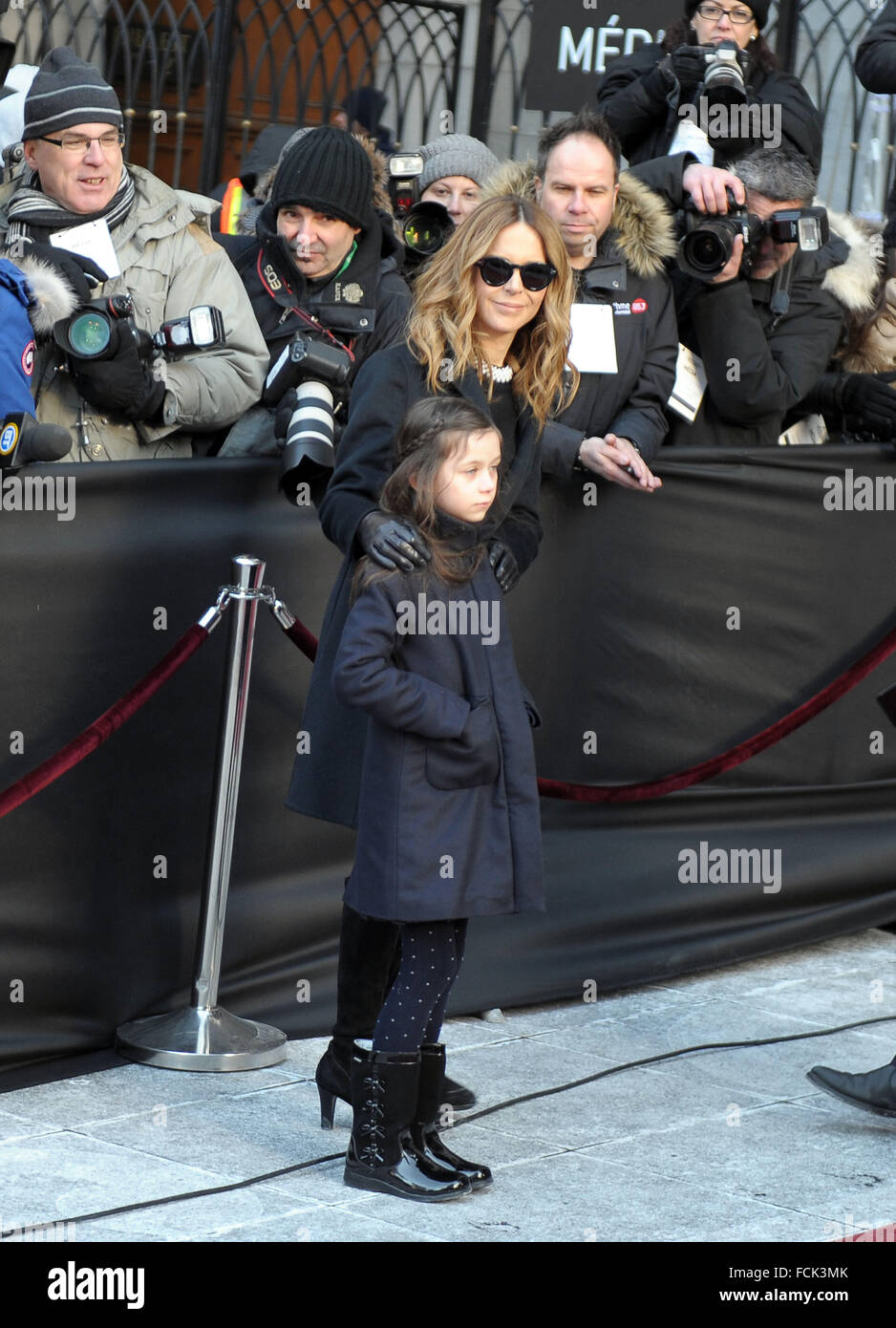 Montreal, Kanada. 22. Januar 2016. Julie Snyder Arrivedto die Beerdigung des kanadischen Künstlern Agent Rene Angelil, der Ehemann von Sängerin Celine Dion auf Notre-Dame-Basilika, Kanada am 22. Januar 2016 statt. Foto: KADRI MOHAMED/IMAGESPIC Agentur Credit: Imagespic/Alamy Live-Nachrichten Stockfoto