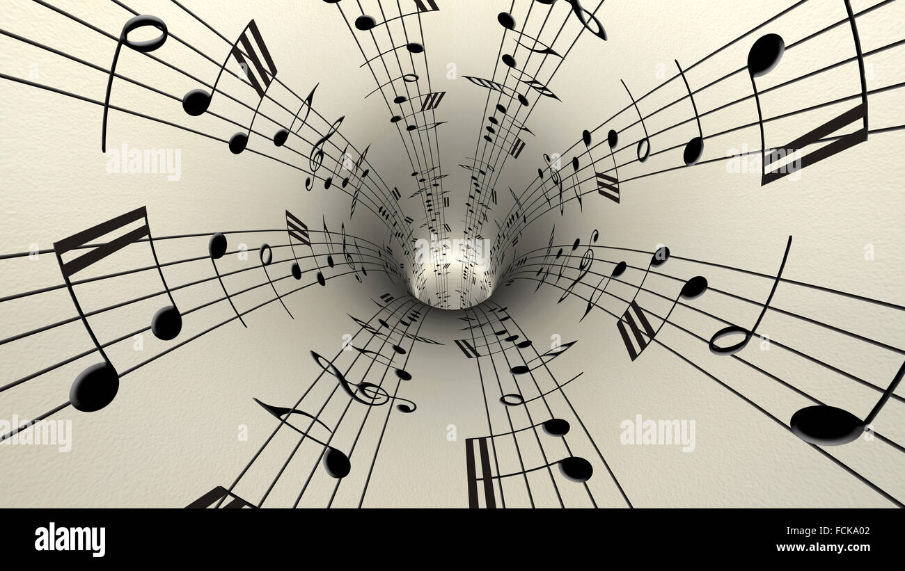 Noten auf alten Vintage-Papier Stockfoto