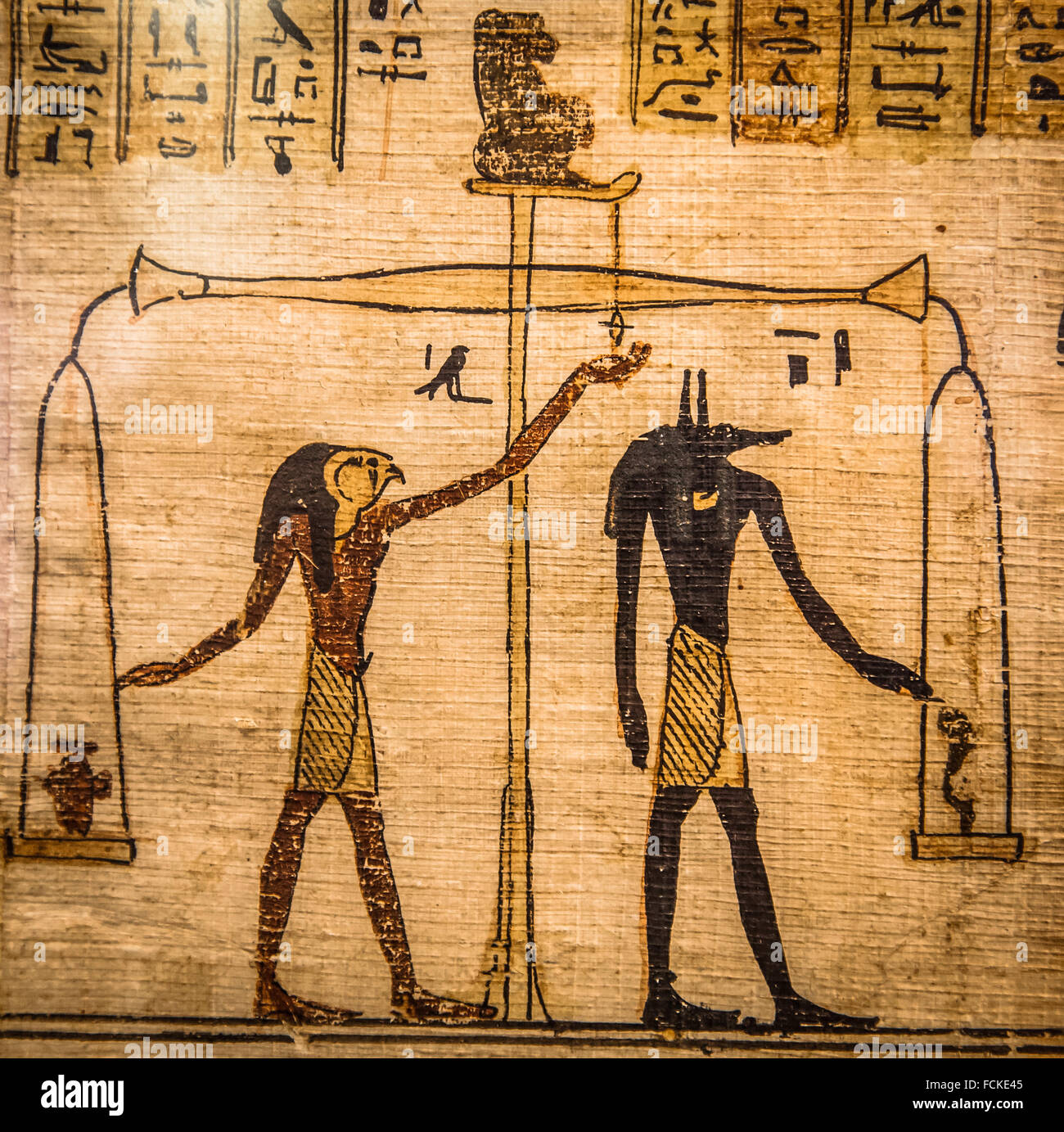 Detail der alten Buch der Toten (1070 v. Chr.), Theben - Ägypten Stockfoto