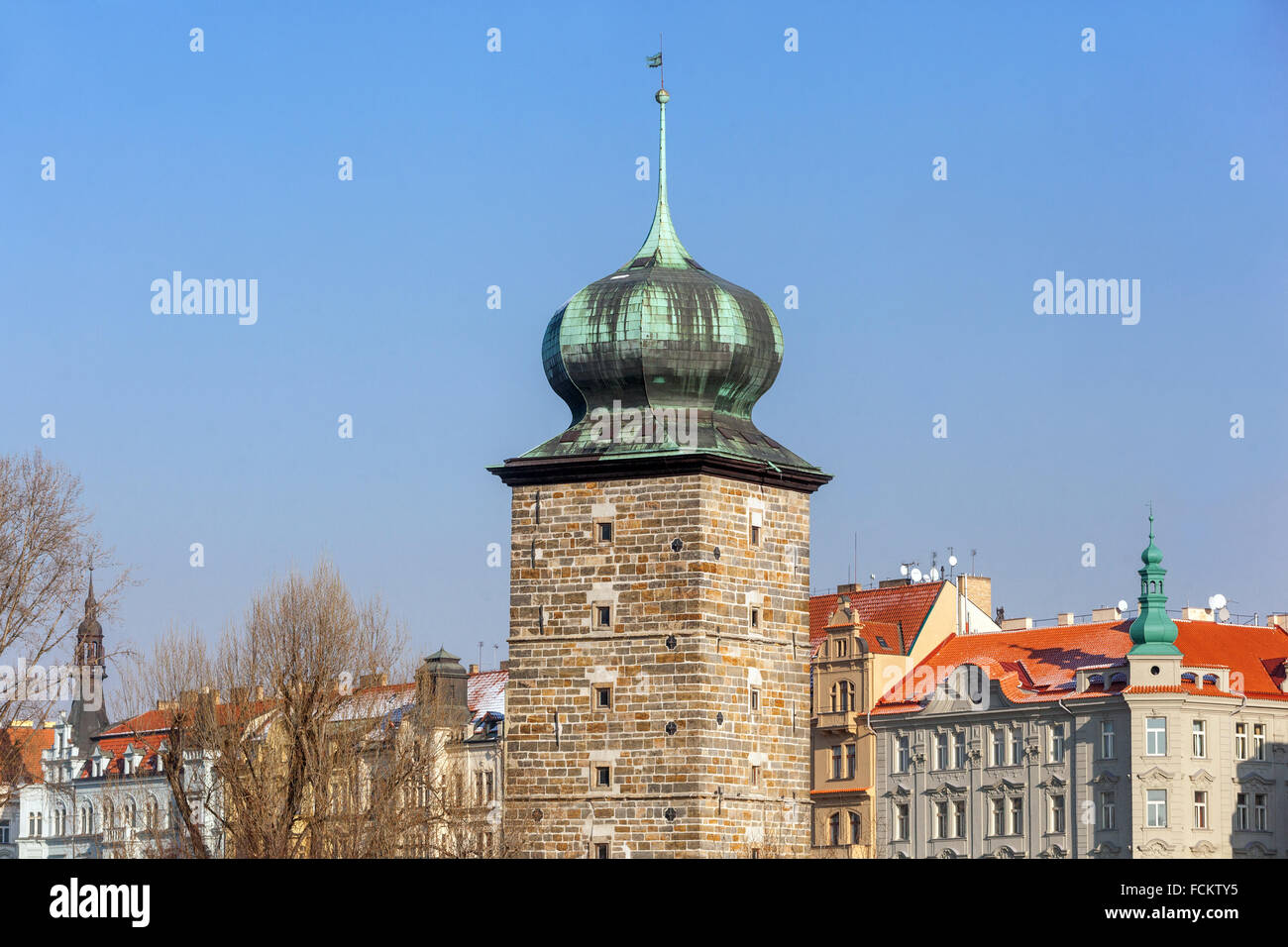 Gotischer Wasserturm Manes Prag, Tschechische Republik Stockfoto