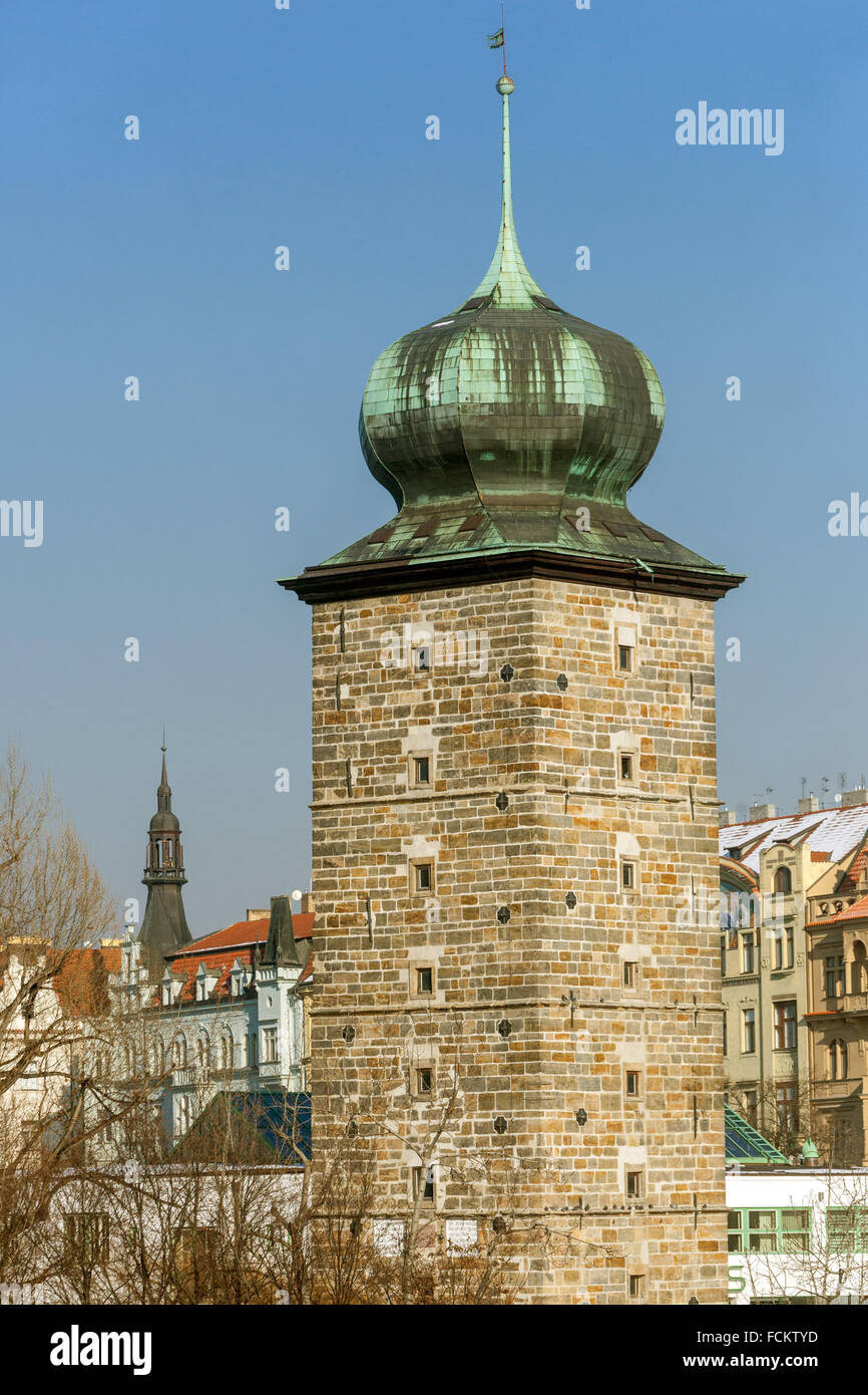 Die gotische Wasserturm, Manes Prag, Tschechische Republik Stockfoto