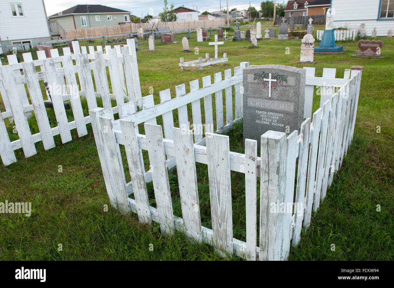 Ein Friedhof im First Nation Cenetery - Quebec Kanada Stockfoto