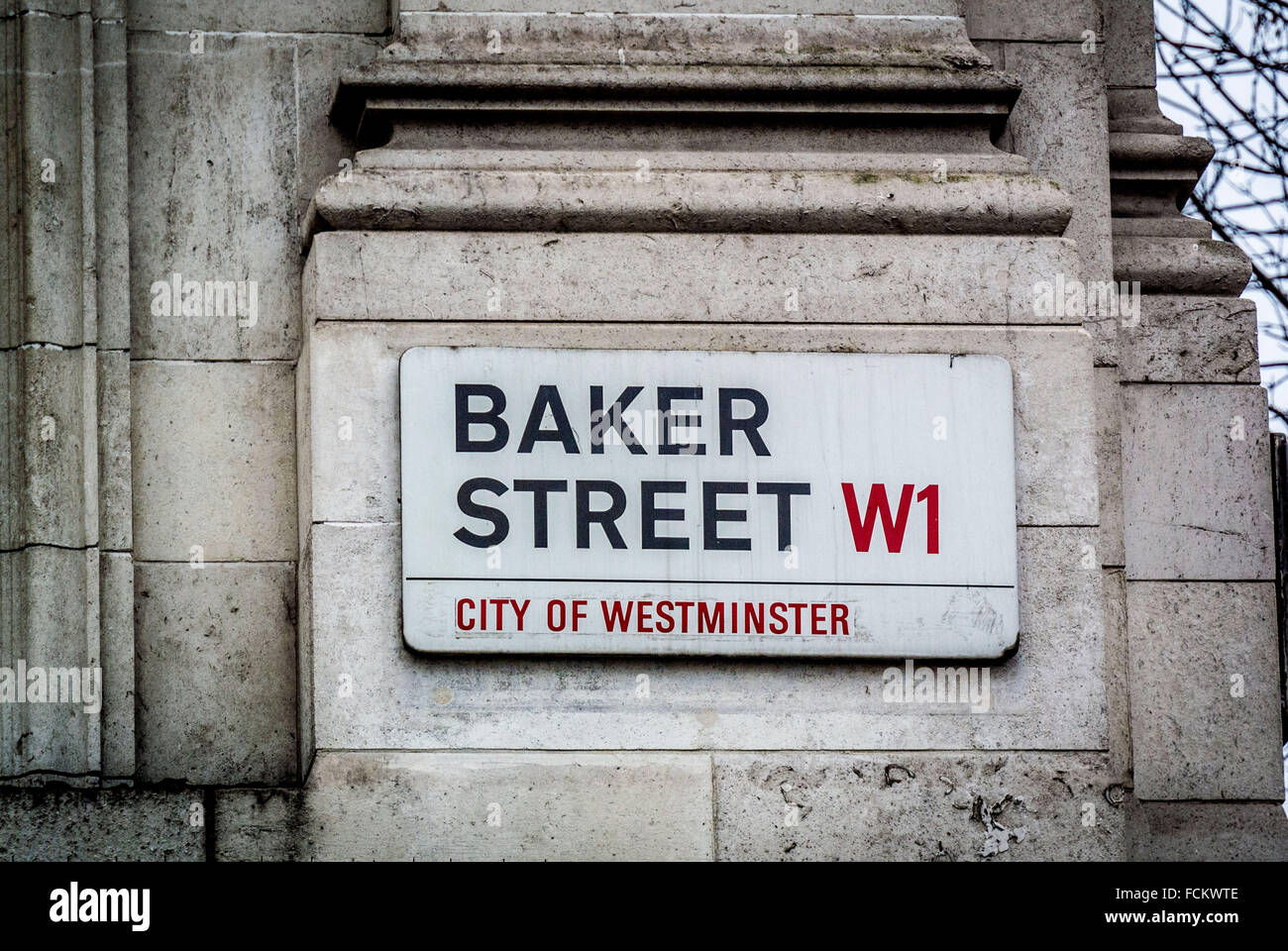 Zeichen der Baker Street, London, UK. Stockfoto