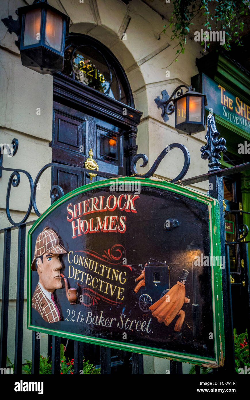 Sherlock Holmes Museum, 221 b Baker Street, London, UK Stockfotografie ...