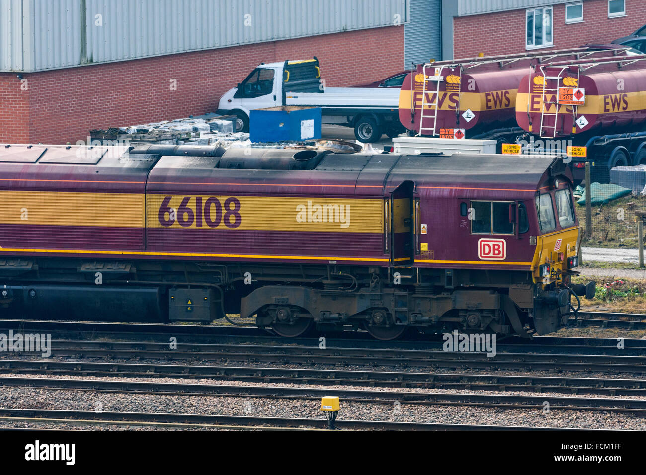 DB Schenker Class 66 Diesel Lok Toton Depot in Nottinghamshire Stockfoto