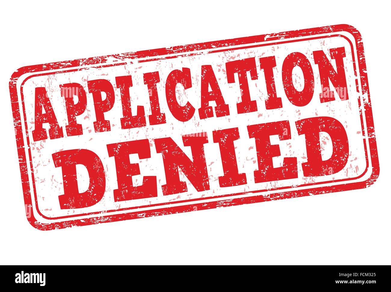 Antrag abgelehnt Grunge Stempel auf weißem Hintergrund, Vektor-illustration Stock Vektor