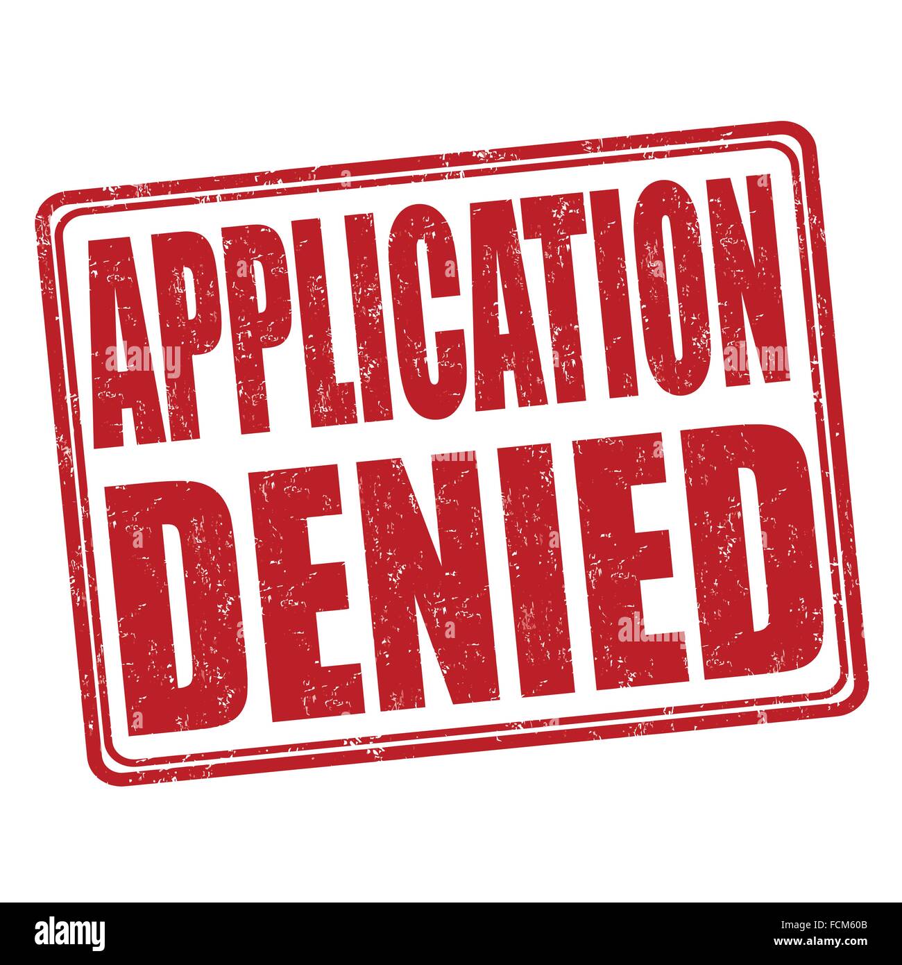 Antrag abgelehnt Grunge Stempel auf weißem Hintergrund, Vektor-illustration Stock Vektor