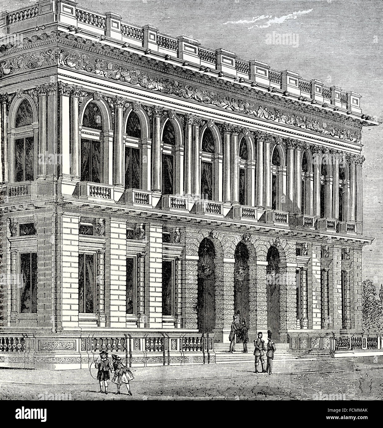 Die Armee & Navy Club House, 1875, Pall Mall, einer Straße in der City of Westminster, London, England Stockfoto