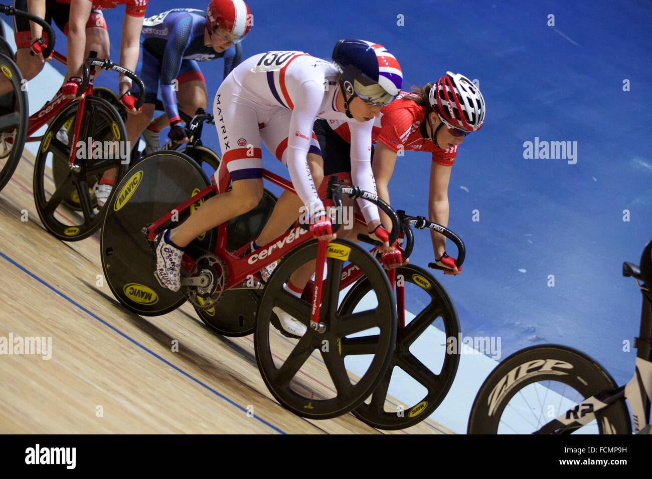 Nationalen Cycling Centre, Manchester, UK. 23. Januar 2016. Revolution-Serie. Laura Trott Reiten für Matrix Fitness. Bildnachweis: Aktion Plus Sport/Alamy Live-Nachrichten Stockfoto