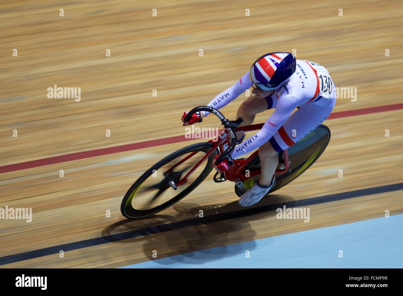 Nationalen Cycling Centre, Manchester, UK. 23. Januar 2016. Revolution-Serie. Laura Trott Reiten für Matrix Fitness. Bildnachweis: Aktion Plus Sport/Alamy Live-Nachrichten Stockfoto