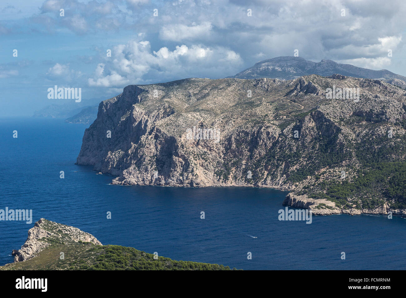 Blick vom Naturpark Sa Dragonera, die Küste von Mallorca Balearen Spanien, Andratx Stockfoto