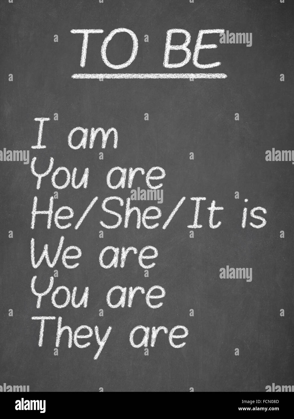 Englisch-Unterricht an einer Tafel Stockfoto