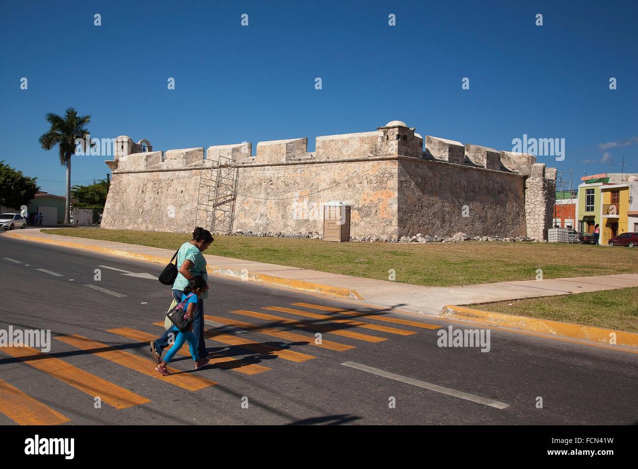 Baluerte de Sn. Juan, historische Festung in der Mitte von Campeche, Campeche, Yucatan, Mexiko, Zentralamerika. Stockfoto