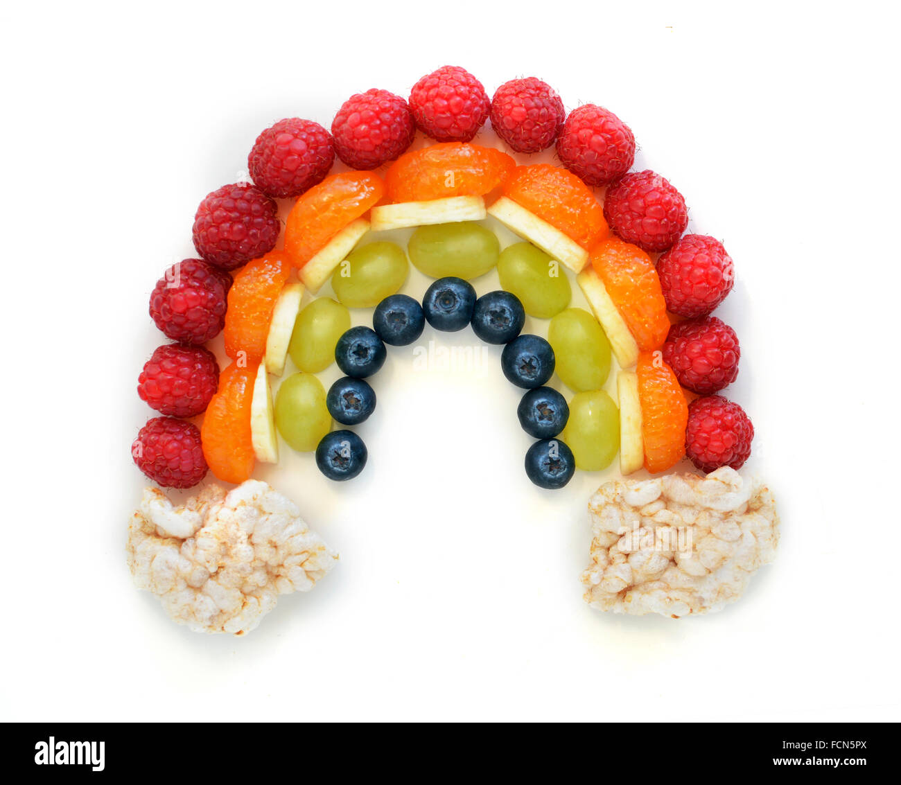 Obst-Rainbow isoliert Stockfoto