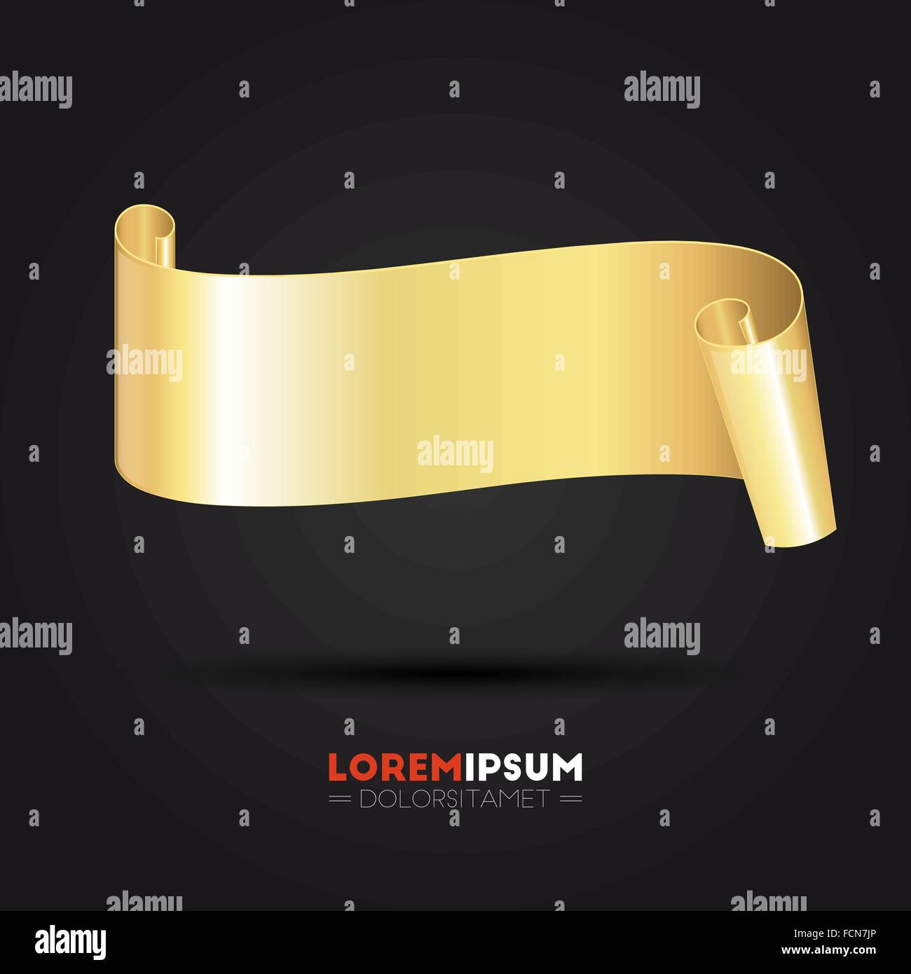 Abstrakte goldenen gekrümmten Papier Banner für Ihr design Stock Vektor