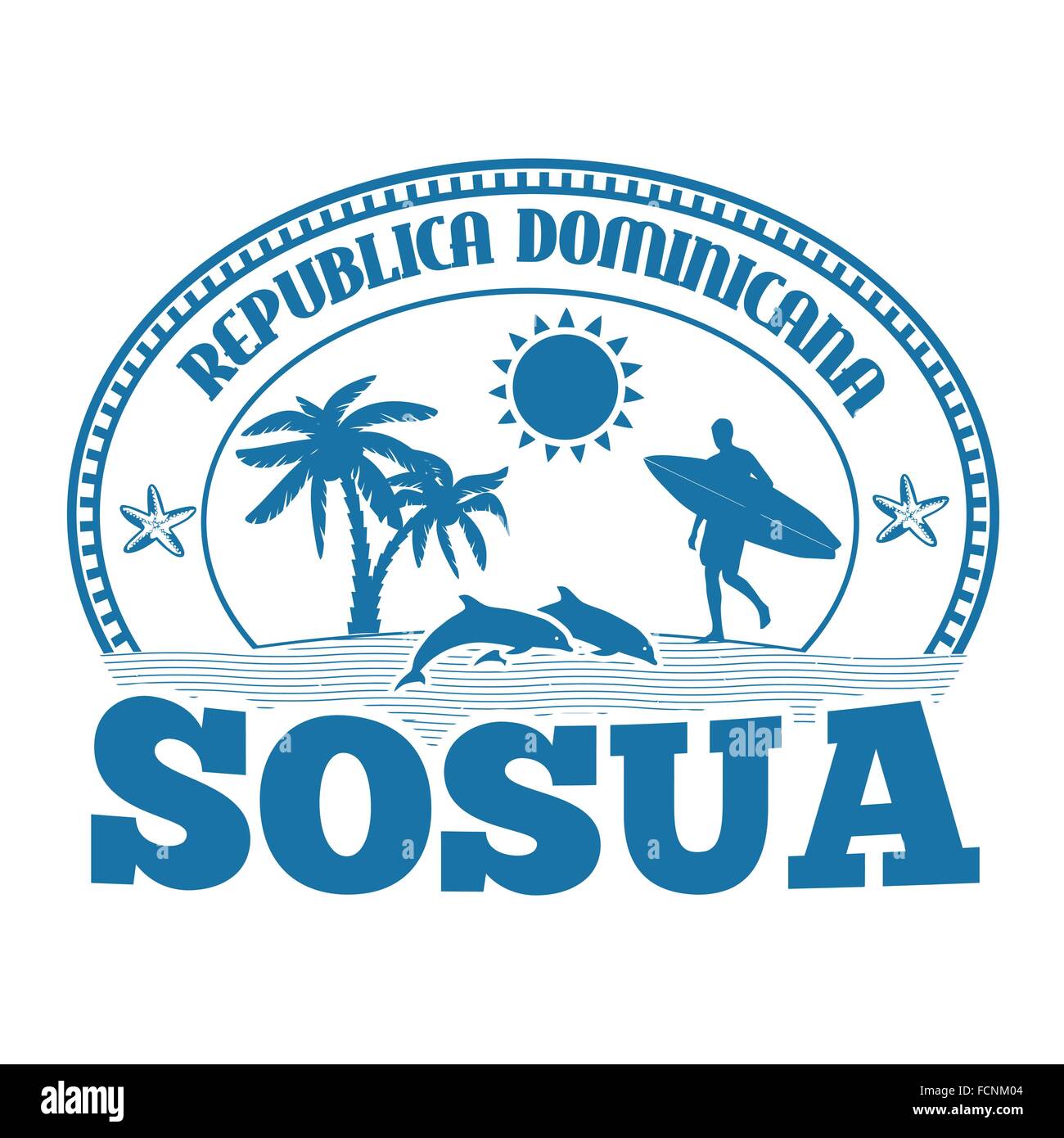 Sosua, Dominikanische Republik, Stempel oder Beschriftung auf weißem Hintergrund, Vektor-illustration Stock Vektor