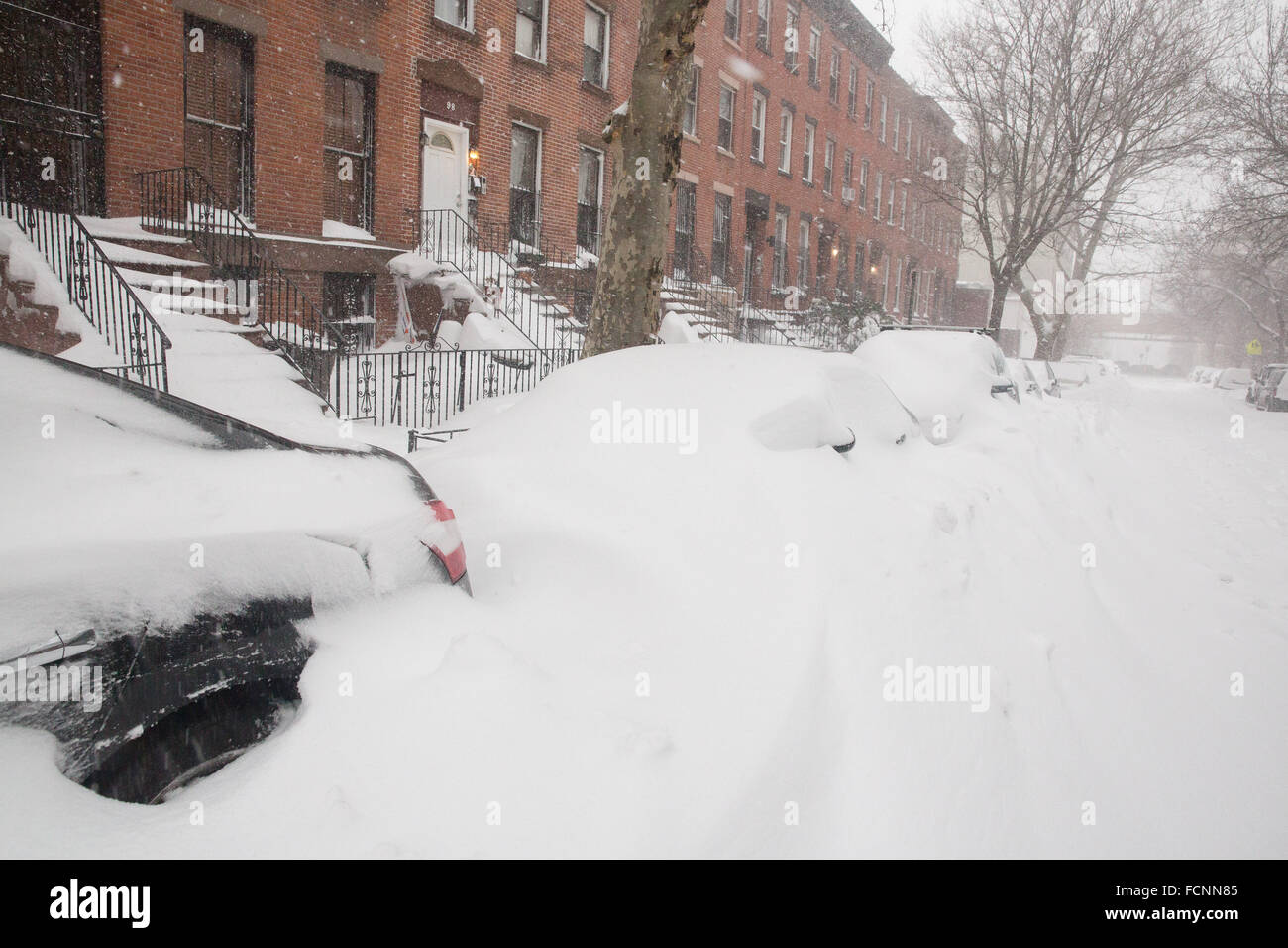 New York, USA. 23. Januar 2016. USA Wetter: NYC Storm Jonas Credit: Bob London/Alamy Live-Nachrichten Stockfoto