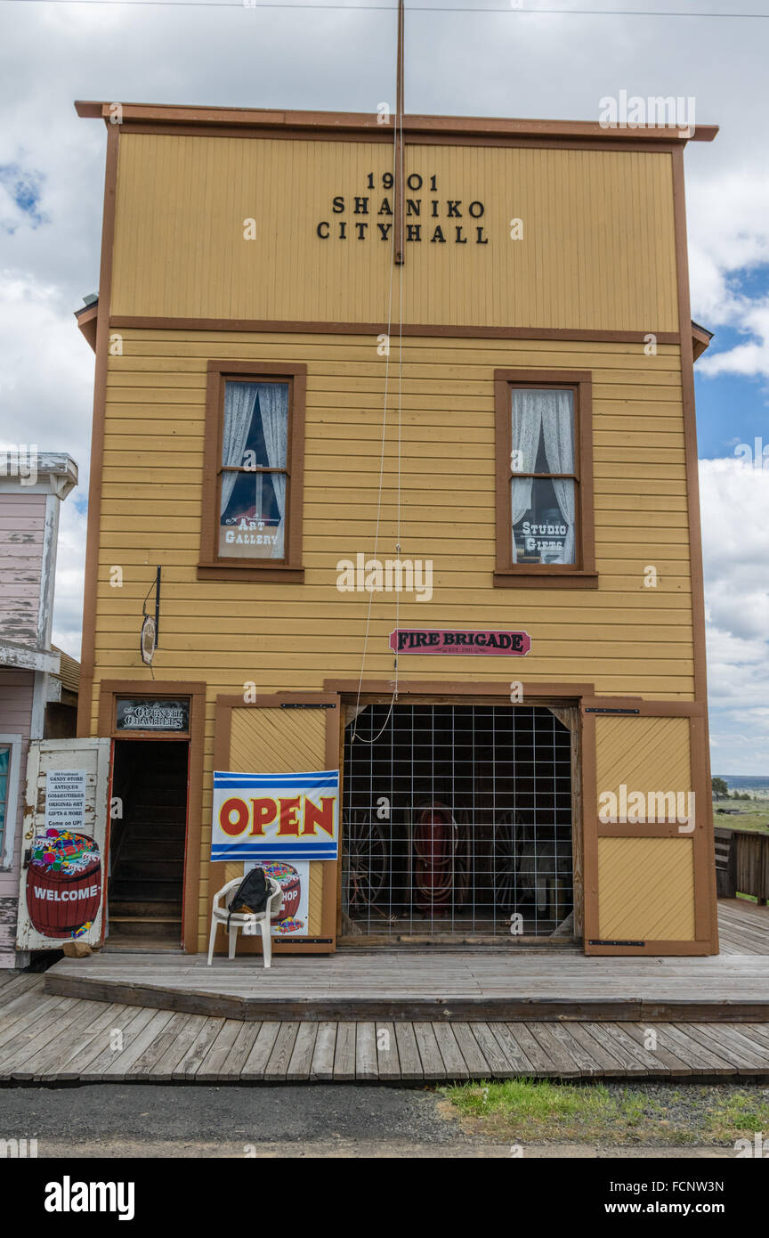 Rathaus von der östlichen Oregon ghost Town Shaniko Stockfoto