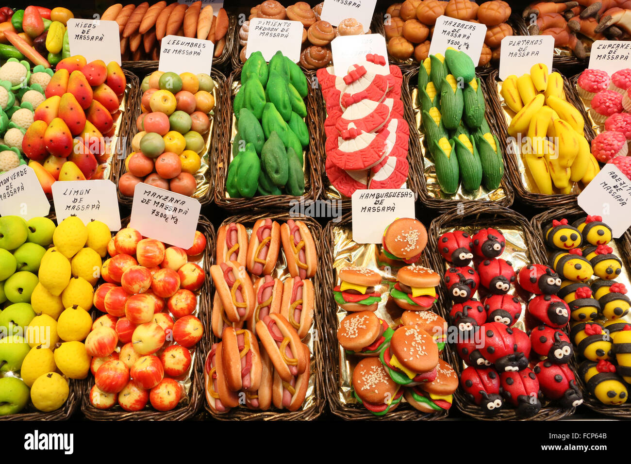 La La Boqueria (Mercat de Sant Josep De La Boqueria), Les Rambles, Ciutat Vella Bezirk, Barcelona, Spanien. Stockfoto