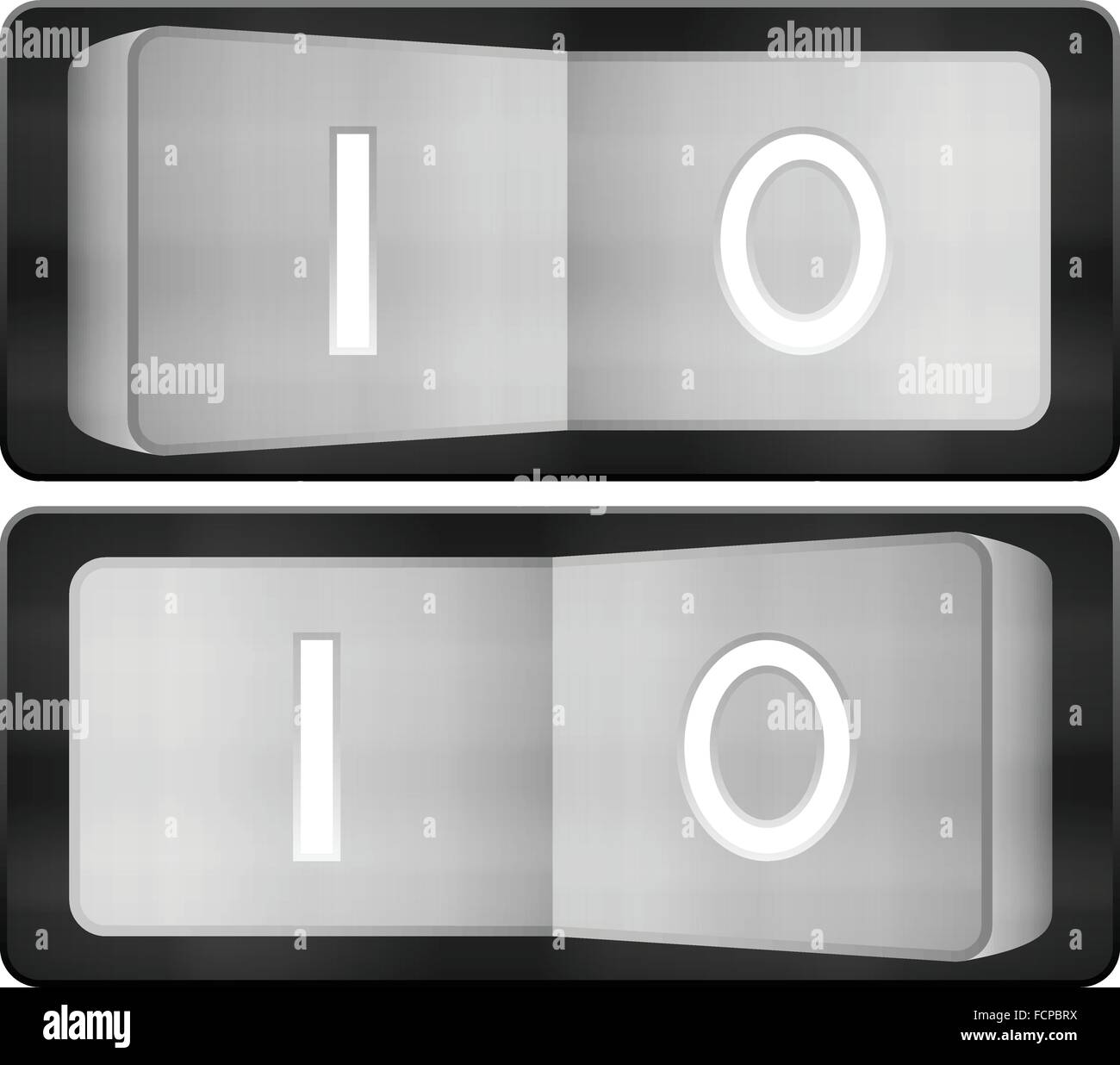 Elektrische Schalter auf einem weißen Hintergrund. Stock Vektor