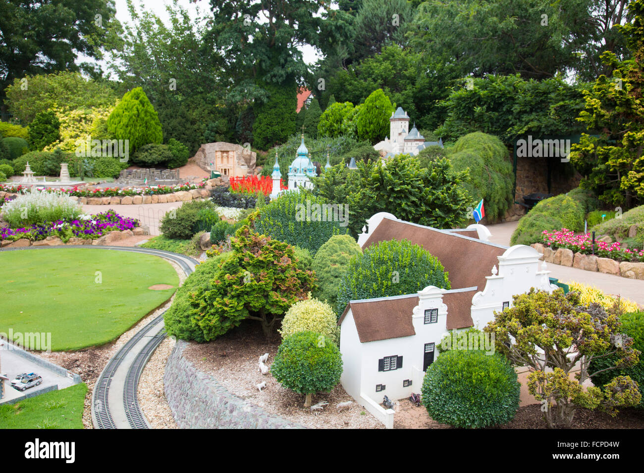 Cockington Green Gardens im Australian Capital Territory befinden sich die Miniaturgärten unter anderem englische Dörfer, ACT, Australien Stockfoto